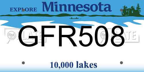 GFR508 Minnesota License Plate