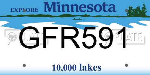 GFR591 Minnesota License Plate