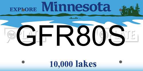 GFR80S Minnesota License Plate