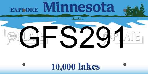 GFS291 Minnesota License Plate