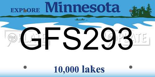 GFS293 Minnesota License Plate