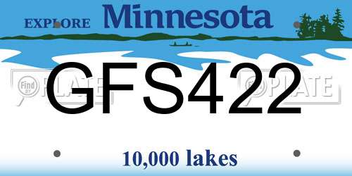 GFS422 Minnesota License Plate