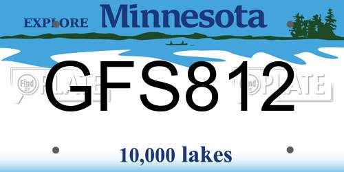 GFS812 Minnesota License Plate