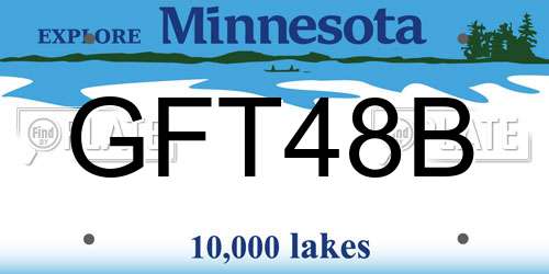 GFT48B Minnesota License Plate
