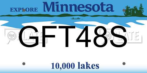 GFT48S Minnesota License Plate