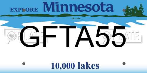 GFTA55 Minnesota License Plate