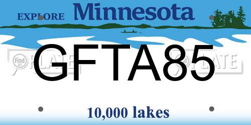 GFTA85 Minnesota License Plate