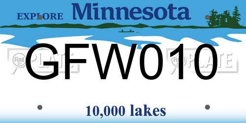 GFW010 Minnesota License Plate