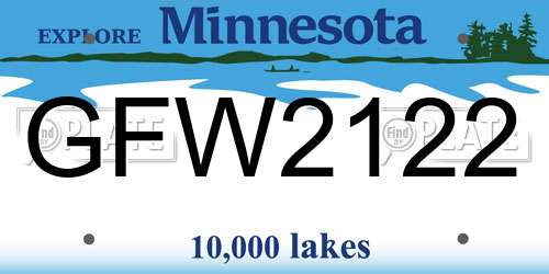 GFW2122 Minnesota License Plate