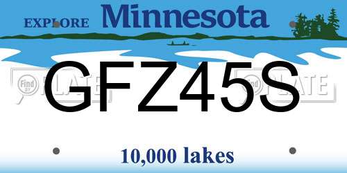 GFZ45S Minnesota License Plate