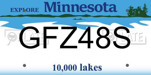 GFZ48S Minnesota License Plate