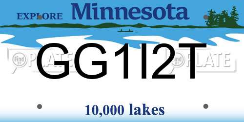 GG1I2T Minnesota License Plate