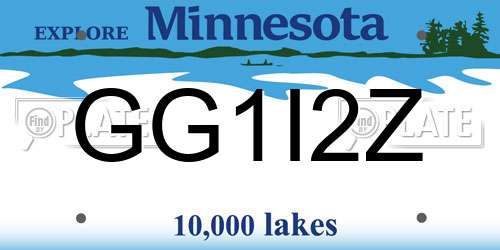 GG1I2Z Minnesota License Plate