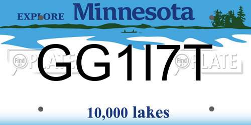GG1I7T Minnesota License Plate