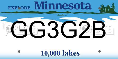 GG3G2B Minnesota License Plate