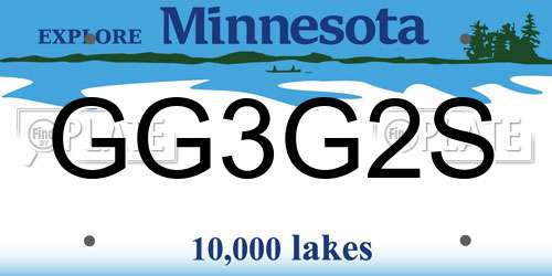 GG3G2S Minnesota License Plate