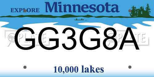 GG3G8A Minnesota License Plate