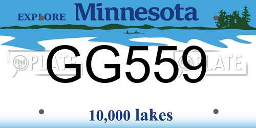 GG559 Minnesota License Plate