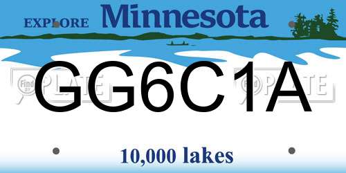GG6C1A Minnesota License Plate