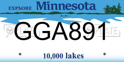 GGA891 Minnesota License Plate