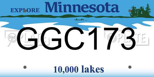 GGC173 Minnesota License Plate
