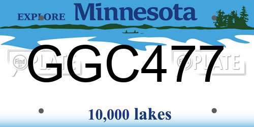GGC477 Minnesota License Plate