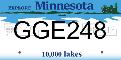GGE248 Minnesota License Plate