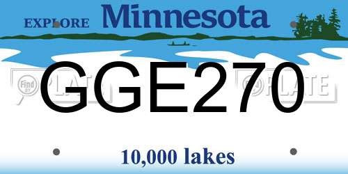 GGE270 Minnesota License Plate