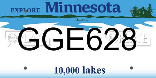 GGE628 Minnesota License Plate