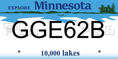 GGE62B Minnesota License Plate