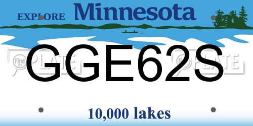 GGE62S Minnesota License Plate