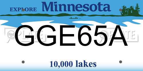 GGE65A Minnesota License Plate