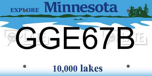GGE67B Minnesota License Plate
