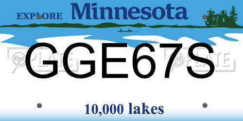 GGE67S Minnesota License Plate