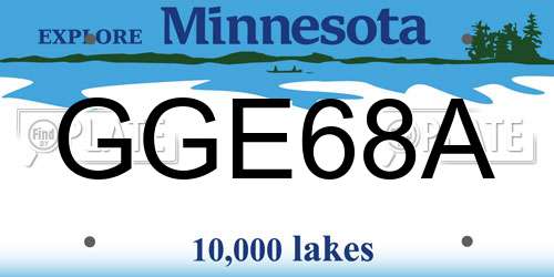 GGE68A Minnesota License Plate