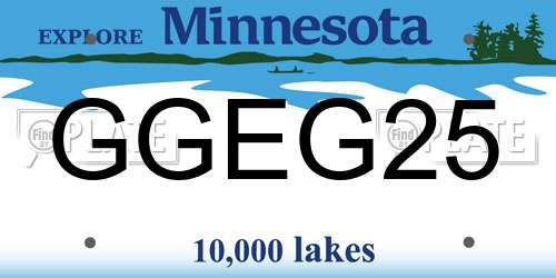 GGEG25 Minnesota License Plate