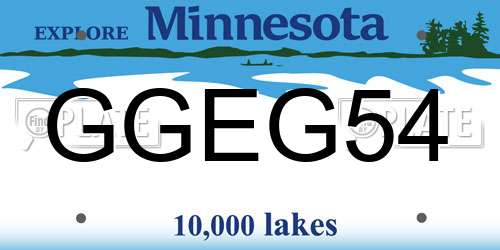 GGEG54 Minnesota License Plate