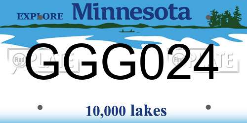 GGG024 Minnesota License Plate