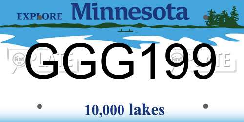 GGG199 Minnesota License Plate