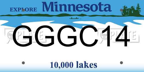 GGGC14 Minnesota License Plate