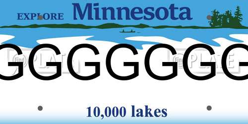 GGGGGGG Minnesota License Plate