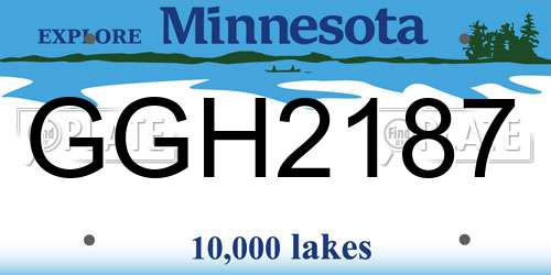 GGH2187 Minnesota License Plate