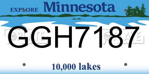 GGH7187 Minnesota License Plate