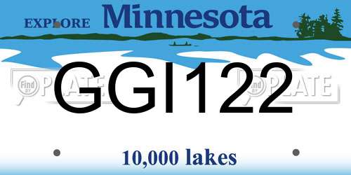 GGI122 Minnesota License Plate