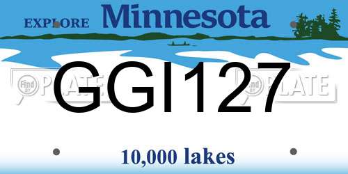 GGI127 Minnesota License Plate
