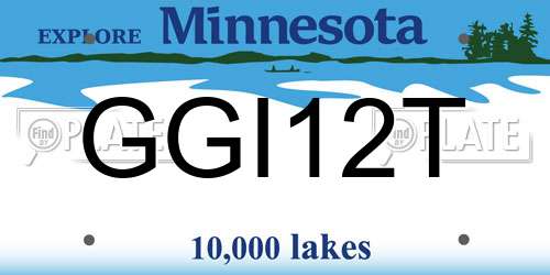 GGI12T Minnesota License Plate
