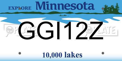 GGI12Z Minnesota License Plate