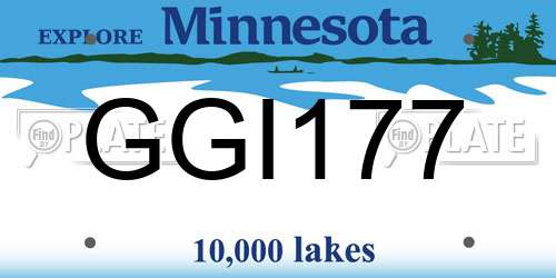GGI177 Minnesota License Plate