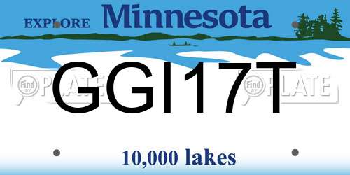 GGI17T Minnesota License Plate