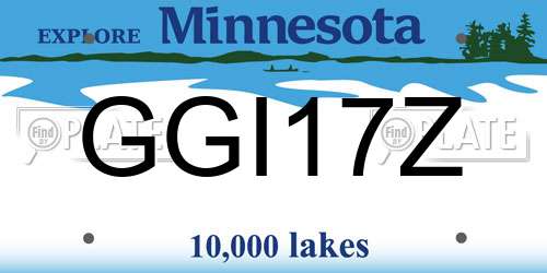 GGI17Z Minnesota License Plate